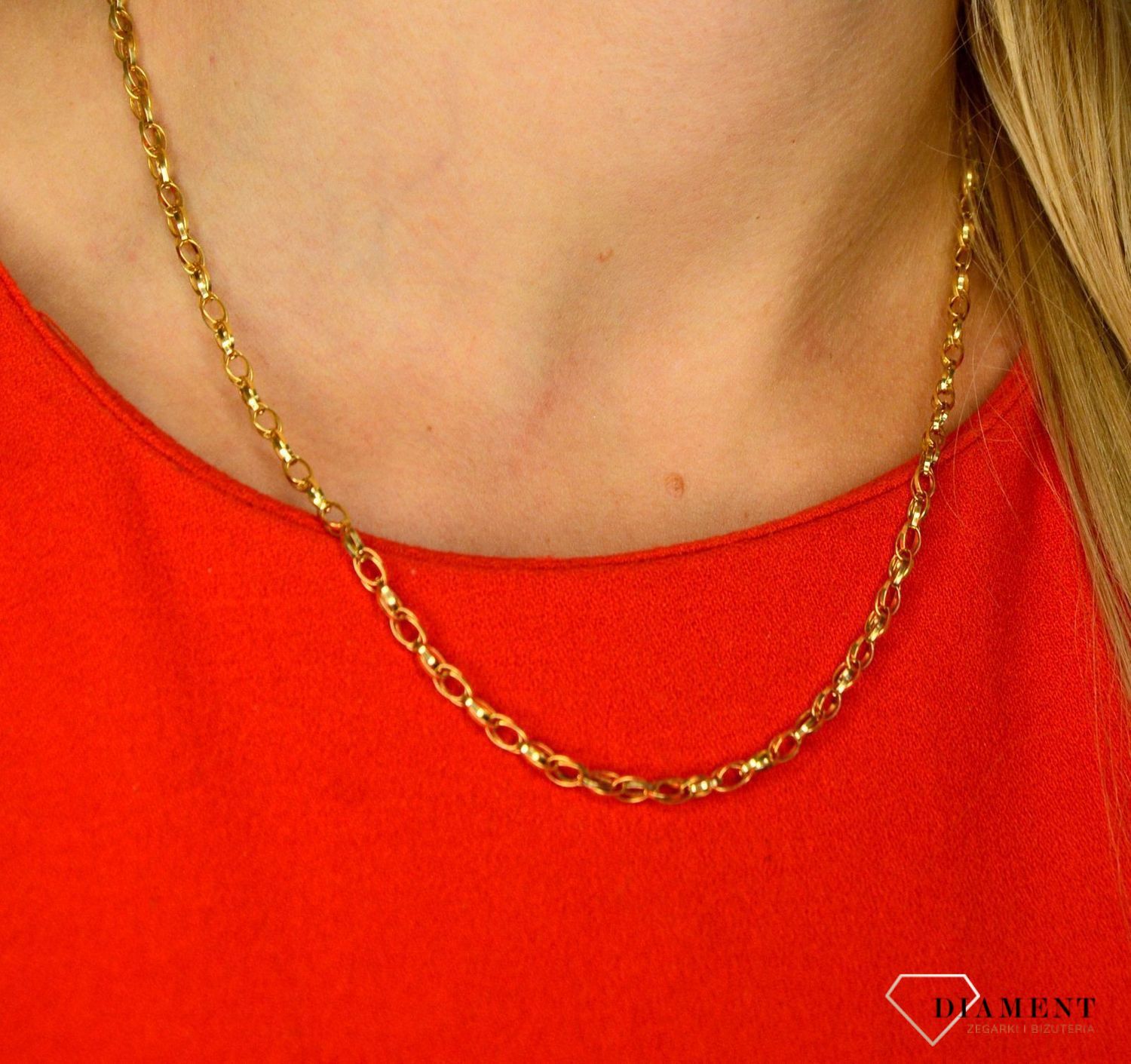 Złoty łańcuszek 585 o szerokości 3,5 mm DIA-LAN-1251-585 3,5mm.jpg